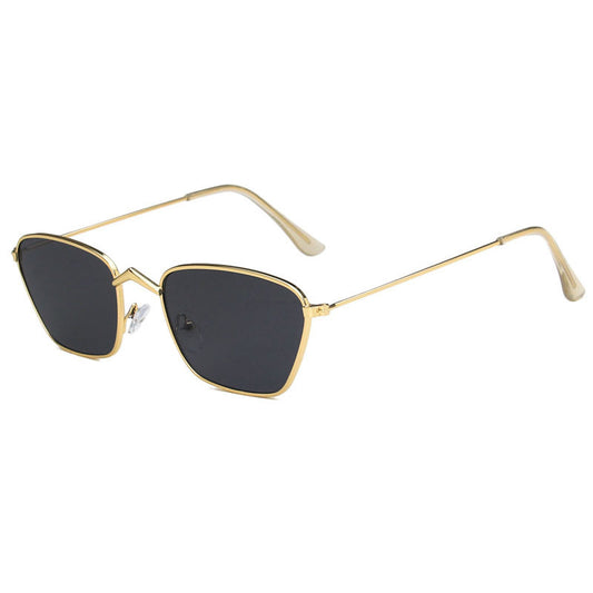 Vintage Small Cat Eye Sunglasses Metal Frame Rectangle Sun Glasses