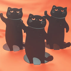 2pcs Cat Shape Music Animal Bookshelf Metal Bookend