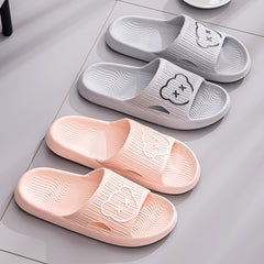 Women's Cartoon House Slippers Open Toe Soft Sole Anti slip Home Slides