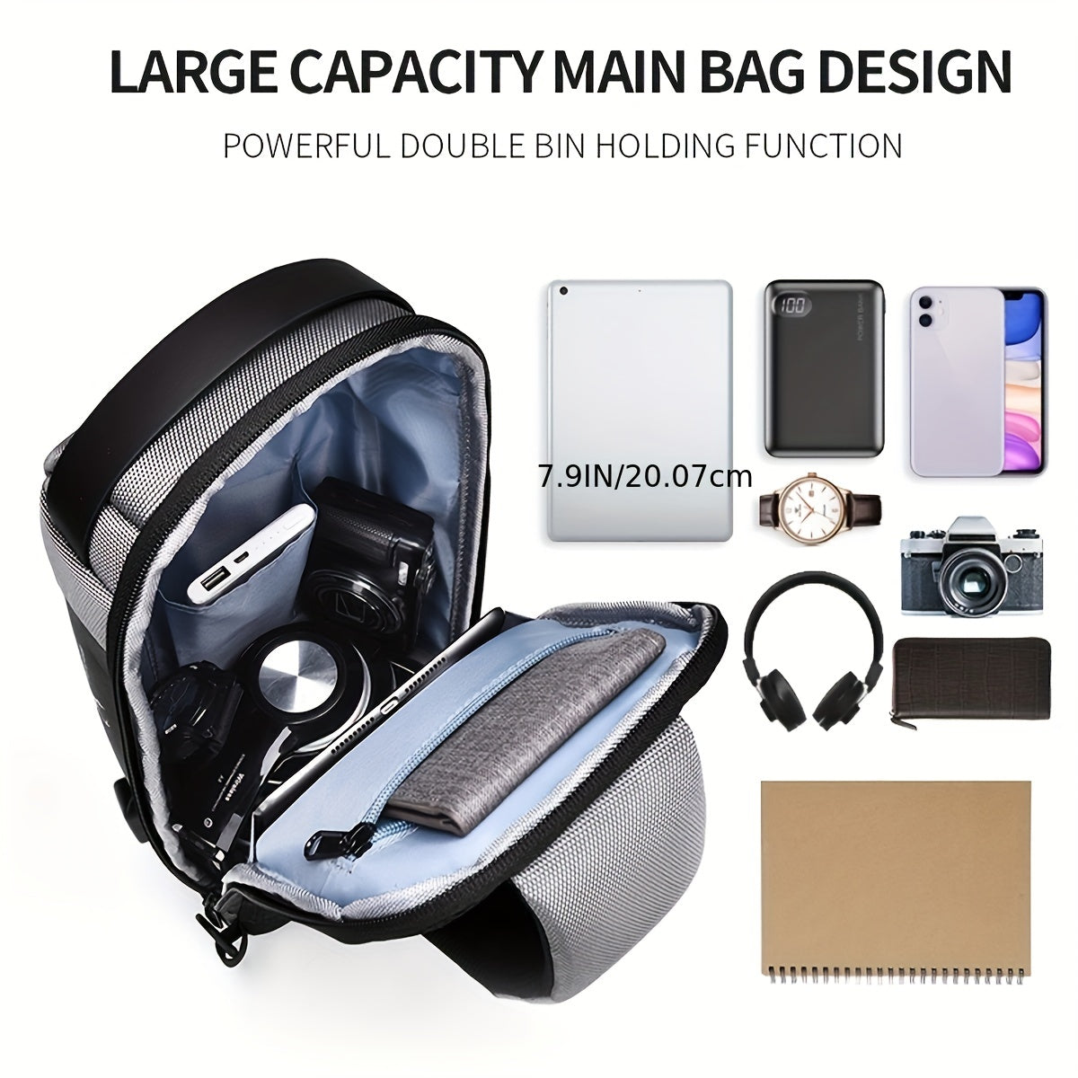 WEIXIER Men's Waterproof Waist Bag USB Charging Lock Gift For Father
