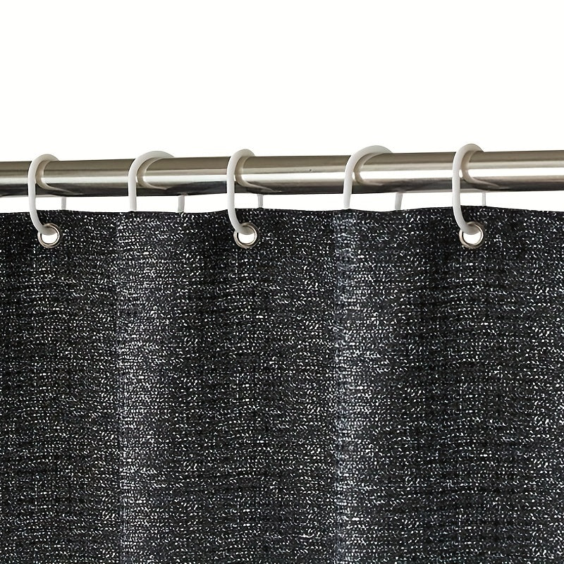 Ombre Stripes Waffle Shower Curtain, 12 Hooks, Waterproof, Mildew Proof Fabric