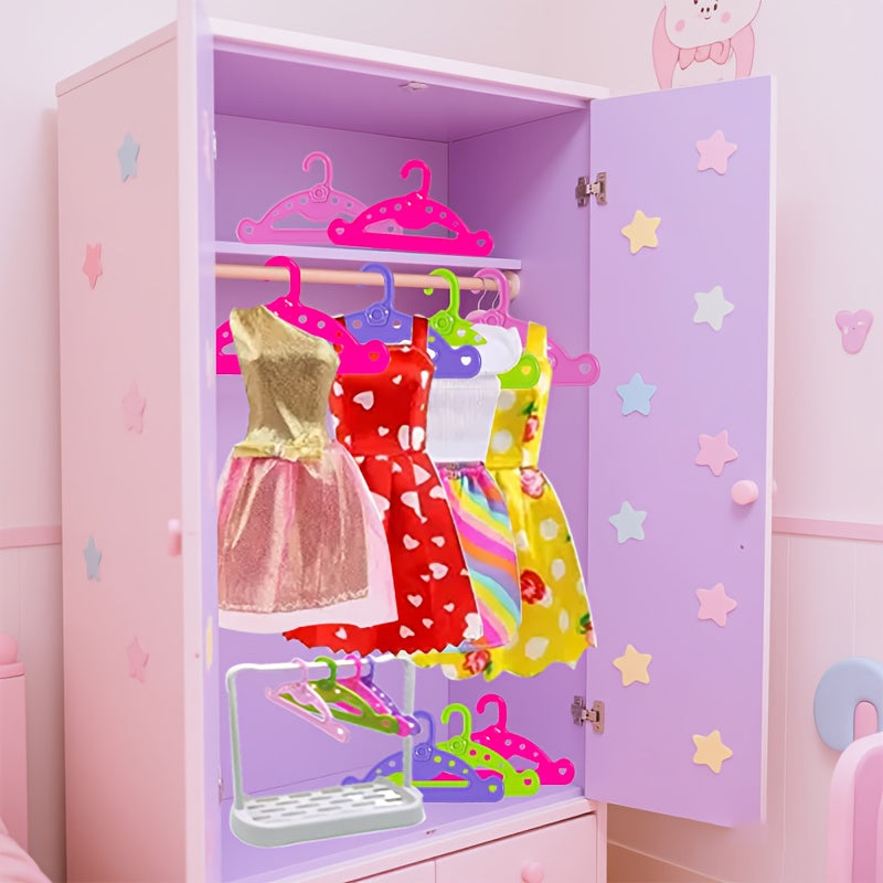 11pc Doll Clothes Hanger Rack Set for 18 Inch Dolls