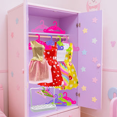 11pc Doll Clothes Hanger Rack Set for 18 Inch Dolls