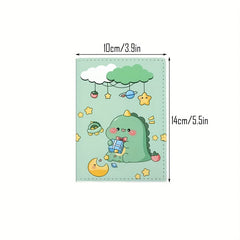 Cartoon Dinosaur Green Passport Protective Cover Waterproof Passport Bag