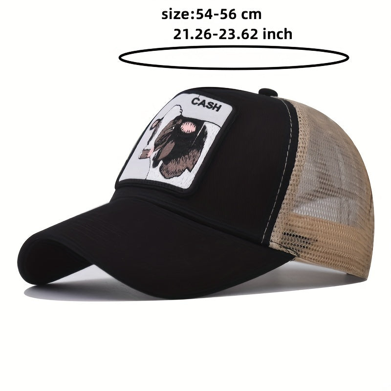 Bull Cash Cartoon Baseball Cap Animal Embroidery Patch Trucker Hat