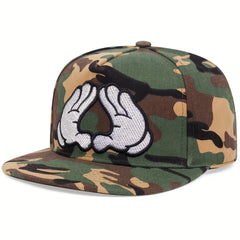 Men's Double Hands Mult. Flat Brim Hat