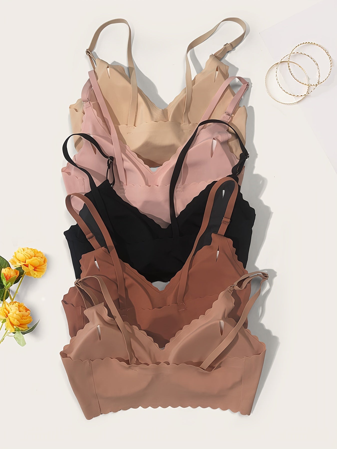 5 Pcs Seamless Wireless Bras Soft Comfy Everyday Bra