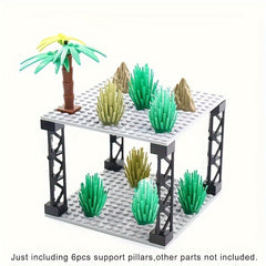 4pcs Military Building Block Train Truck Car Base Plate Supports