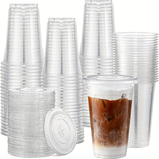 50pcs BPA-Free Clear Plastic Cups For Beverages, 16 oz Disposable