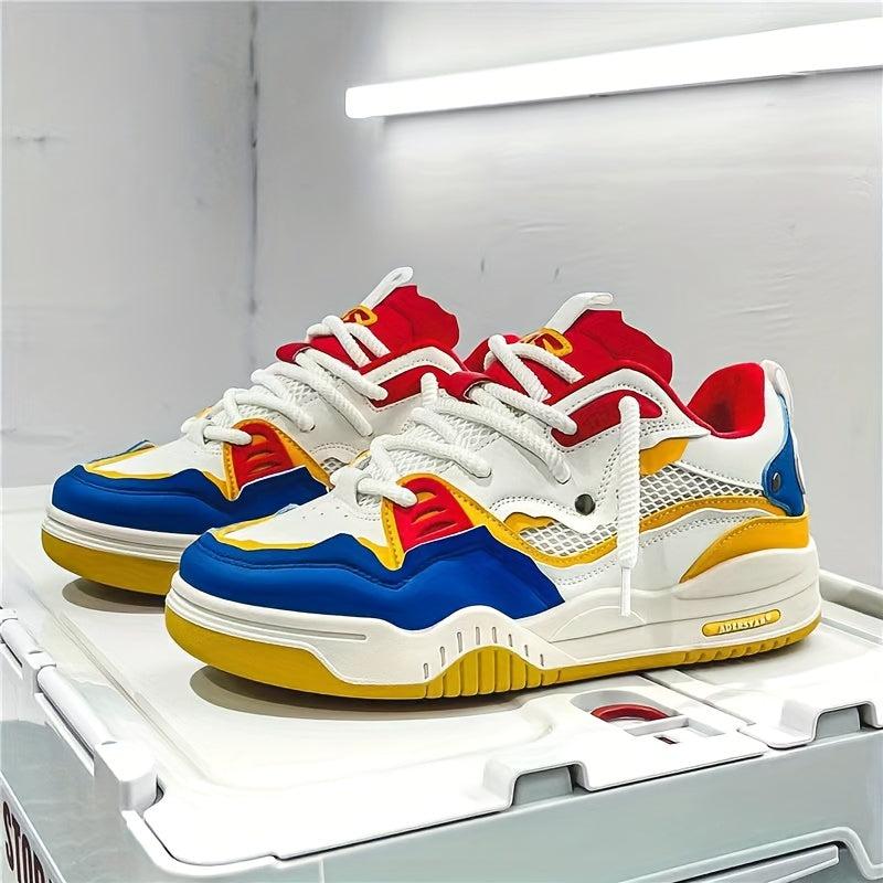 Women's Lightweight Block Skate Shoes Thick Sole Lace Up Sneakers