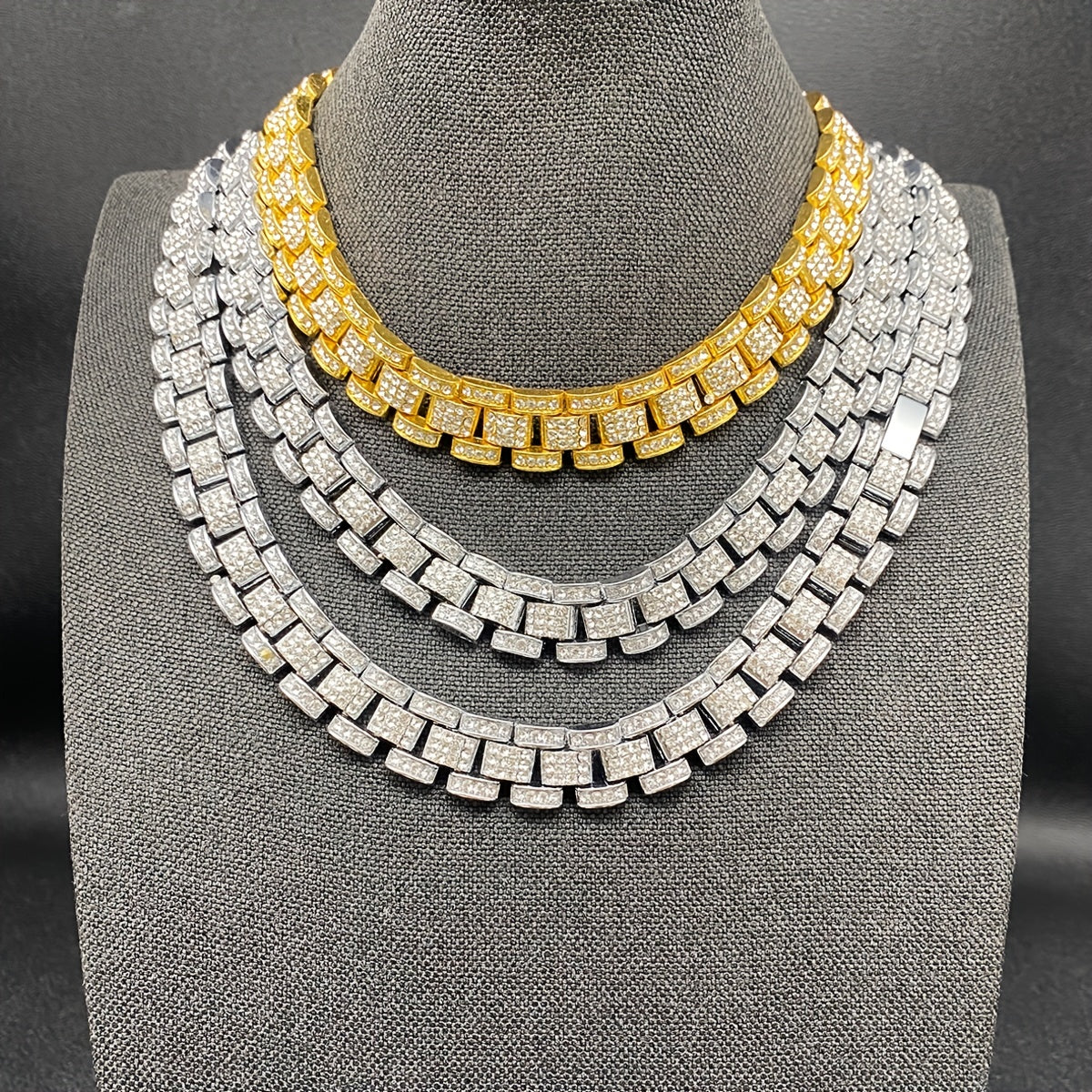 Hip Hop Cuban Link Chain Bracelet Men Necklace Jewelry