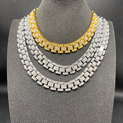 Hip Hop Cuban Link Chain Bracelet Men Necklace Jewelry