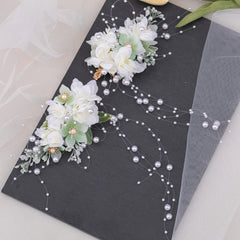 2pcs Flower & Tassel Hair Clip Faux Pearl Barrette Headwear