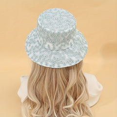 Flower Embroidery Bucket Hat Mesh Breathable Lightweight Sun Hats