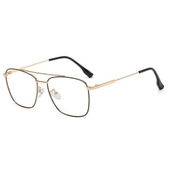 Vintage Metal Double Beam Anti Light Glasses Frame Men's Eyeglasses