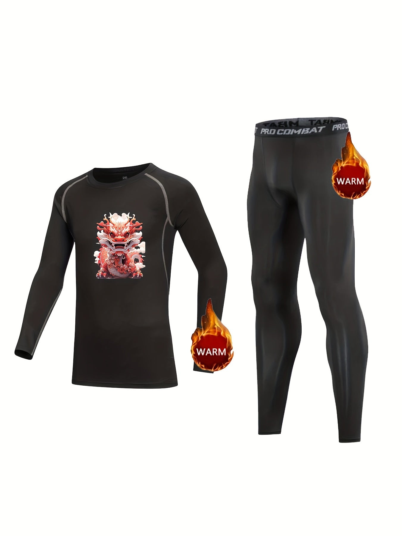 Kids Compression Fleece Sets Long Sleeve Pullover & Matching Pants