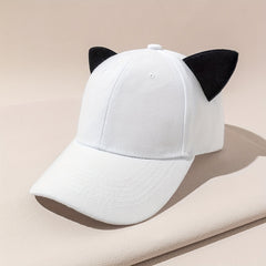 Kids Sunshade Baseball Cap with Cat Ears for Outdoor Sport