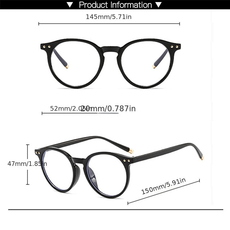Round Anti Light Glasses For Women Men Students Casual Jelly Spectacles Frame