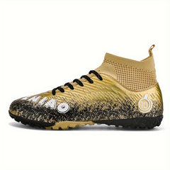 Boys' High Top TF Football Boots Anti-skid Breathable Soccer Cleats