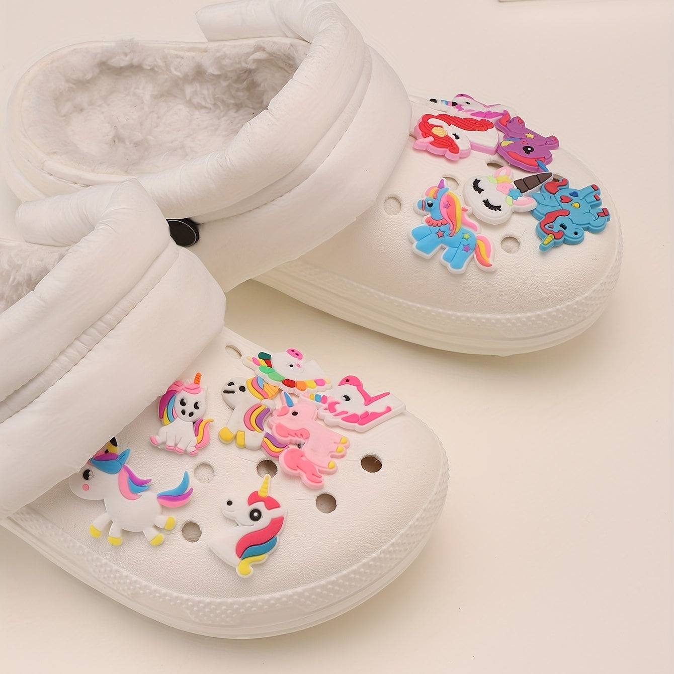 30pcs Cartoon Shoes Buckle PVC Unicorn Shoe Charm DIY Clogs Accessories