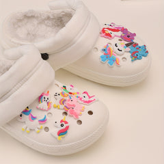30pcs Cartoon Shoes Buckle PVC Unicorn Shoe Charm DIY Clogs Accessories