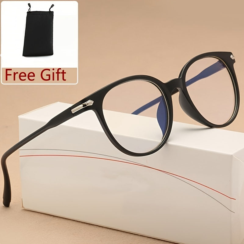 Classic Transparent Oval Proof Computer Glasses with Glasses Bag