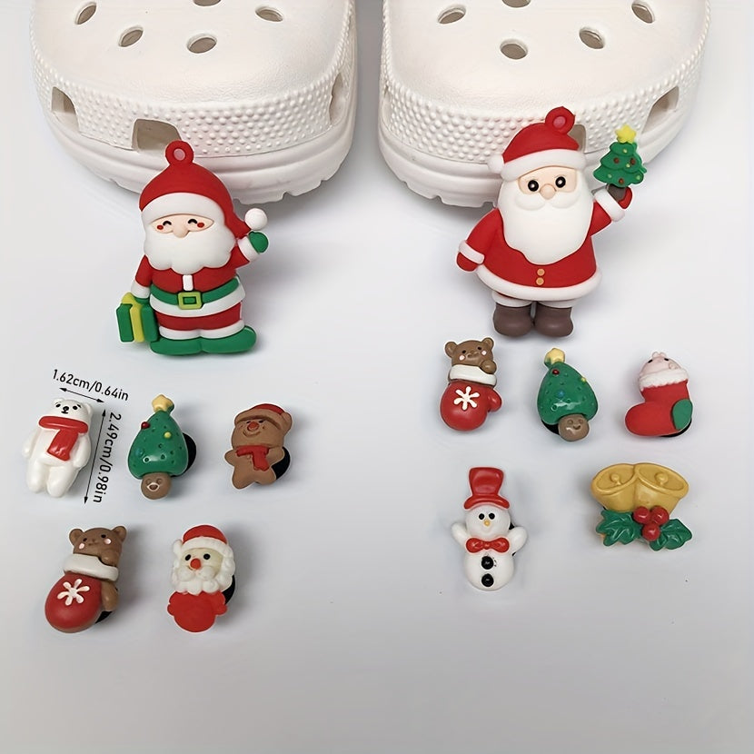 12Pcs Christmas Shoe Charms for Clogs Garden Shoes DIY Accessories