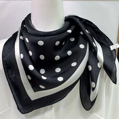 Polka Dot Bandana Silk Neckerchief Scarf Head Wrap Bag Handle Charm
