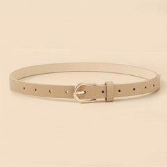 4pcs Oval Pin Buckle PU Belt Casual Jeans Pants Decoration Coat Girdle