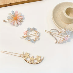5pcs Pearl Butterfly Hair Clip Rhinestone Flower Hair Accessories