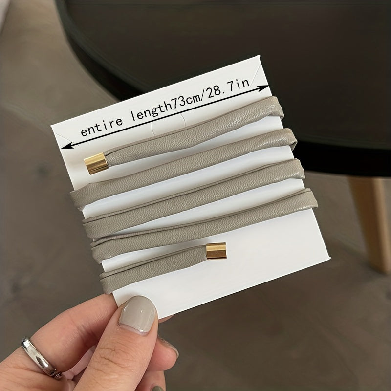 1pc PU Leather Hair Tie Wire Ponytail Hair Decoration