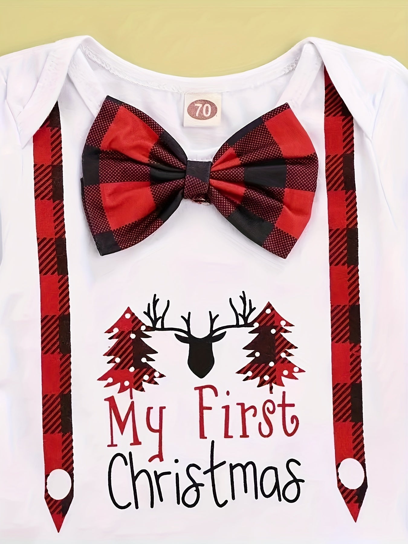 3pcs Baby Boys Christmas Clothes Long Sleeved Tops & Pants & Hats Set