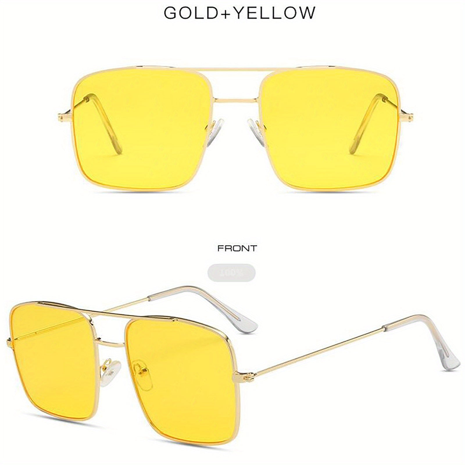 Metal Square Sunglasses UV400 Sun Shades Men Women