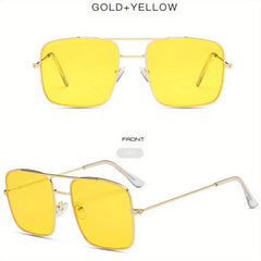 Metal Square Sunglasses UV400 Sun Shades Men Women