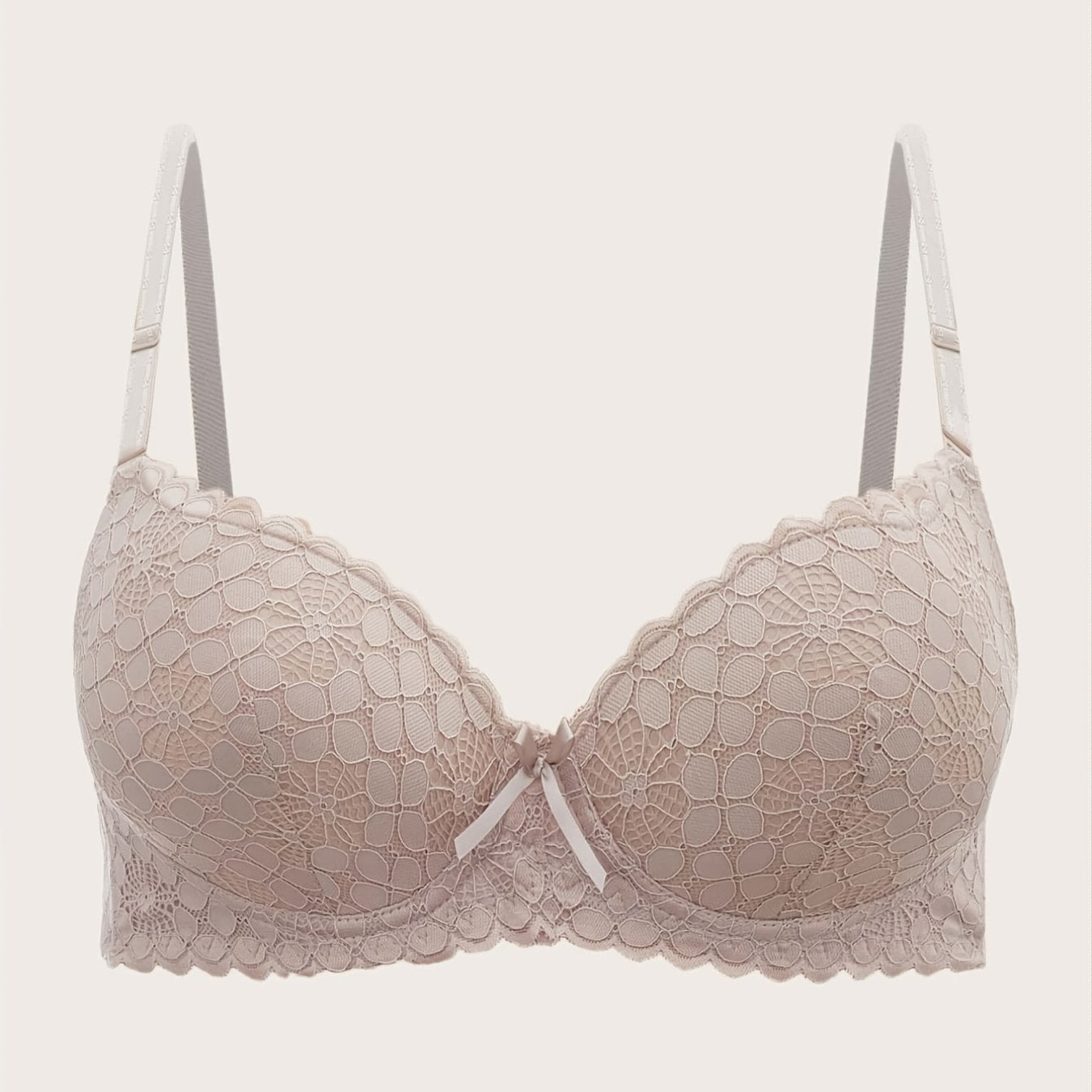  Lace Geometric Pattern Push Up Bra
