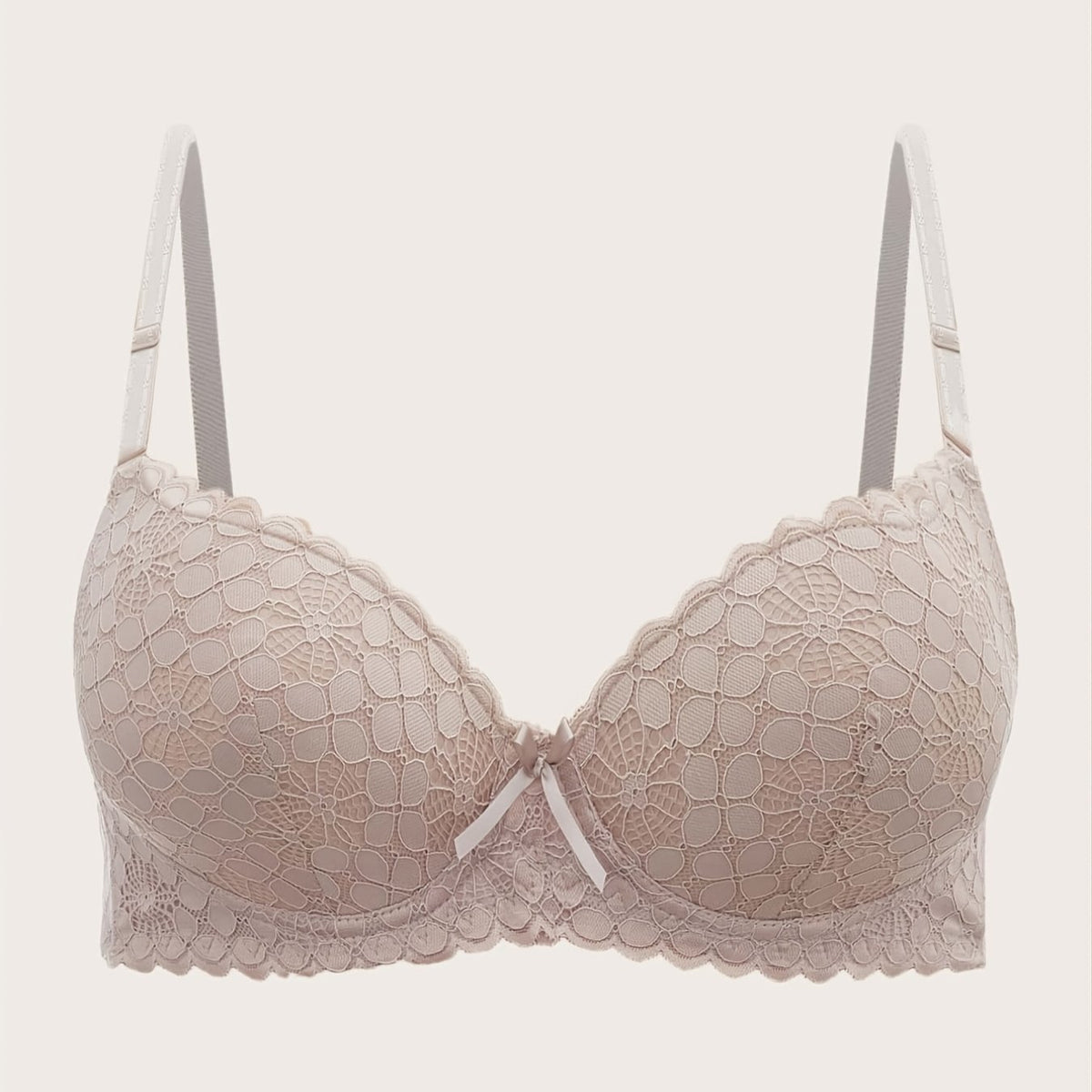  Lace Geometric Pattern Push Up Bra