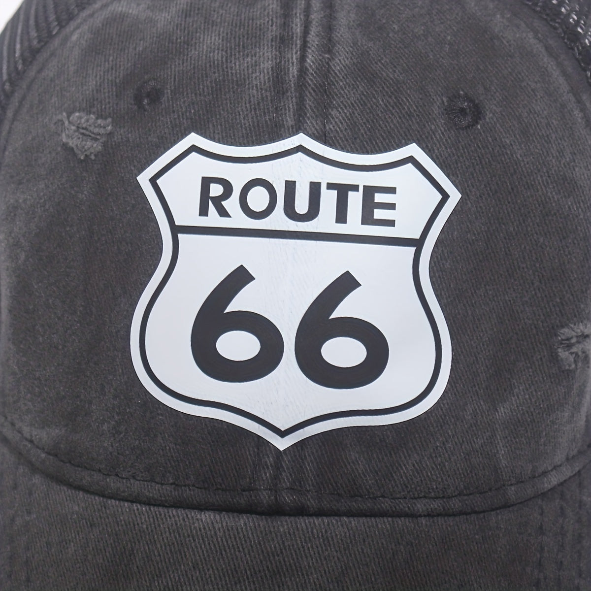 66 Route Hot Stamped Baseball Cap Half Mesh Cap Baseball Cap