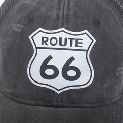 66 Route Hot Stamped Baseball Cap Half Mesh Cap Baseball Cap