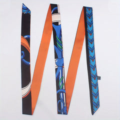 Long Ribbon Necktie Thin Twill Satin Scarf Women Hair Scarf Hairband Accessories