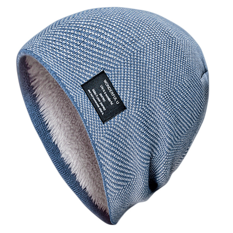 Plus Velvet Knitted Beanie Winter Outdoor Windproof Hat