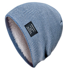 Plus Velvet Knitted Beanie Winter Outdoor Windproof Hat
