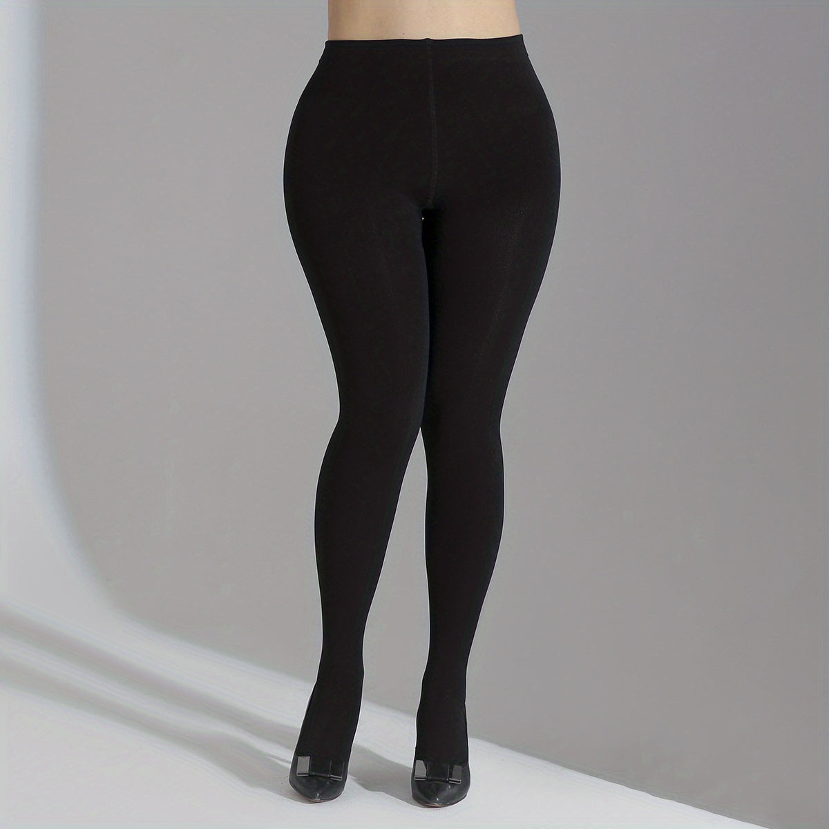  Solid High Rise Stretchy Pantyhose