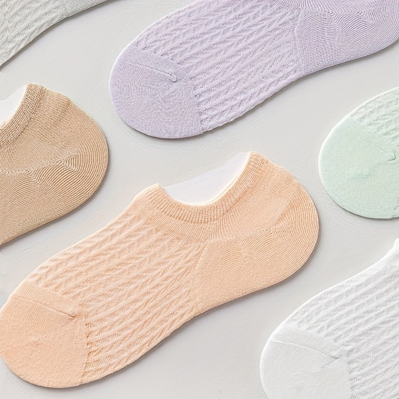 7 Pairs Hollow Out Low Cut Ankle Socks Women's Stockings