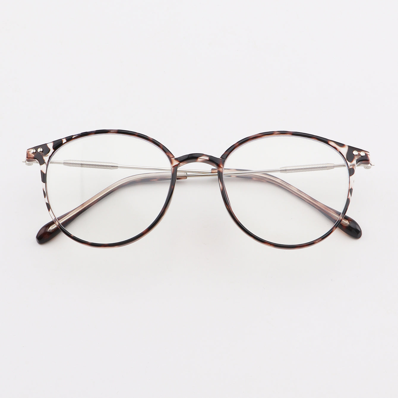 Leopard Print Round Frame Anti Light Glasses