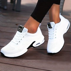 Mesh Lace Up Sneakers Air Cushion Running Shoes Women's Footwear