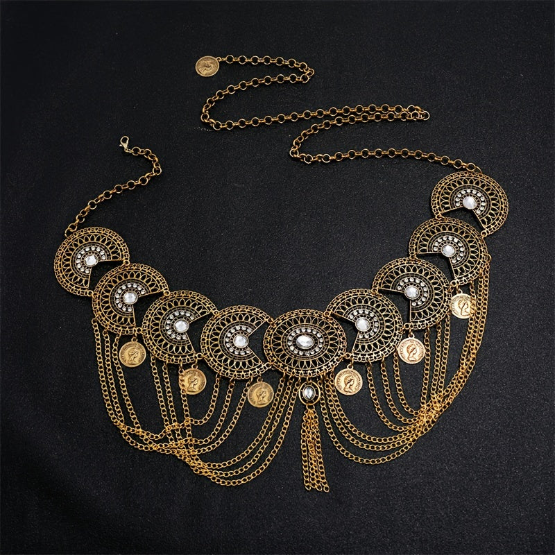 Retro Style Coin Charm Tassel Waist Chain Daily Decorative Accessories