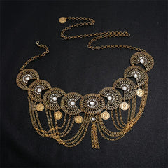 Retro Style Coin Charm Tassel Waist Chain Daily Decorative Accessories