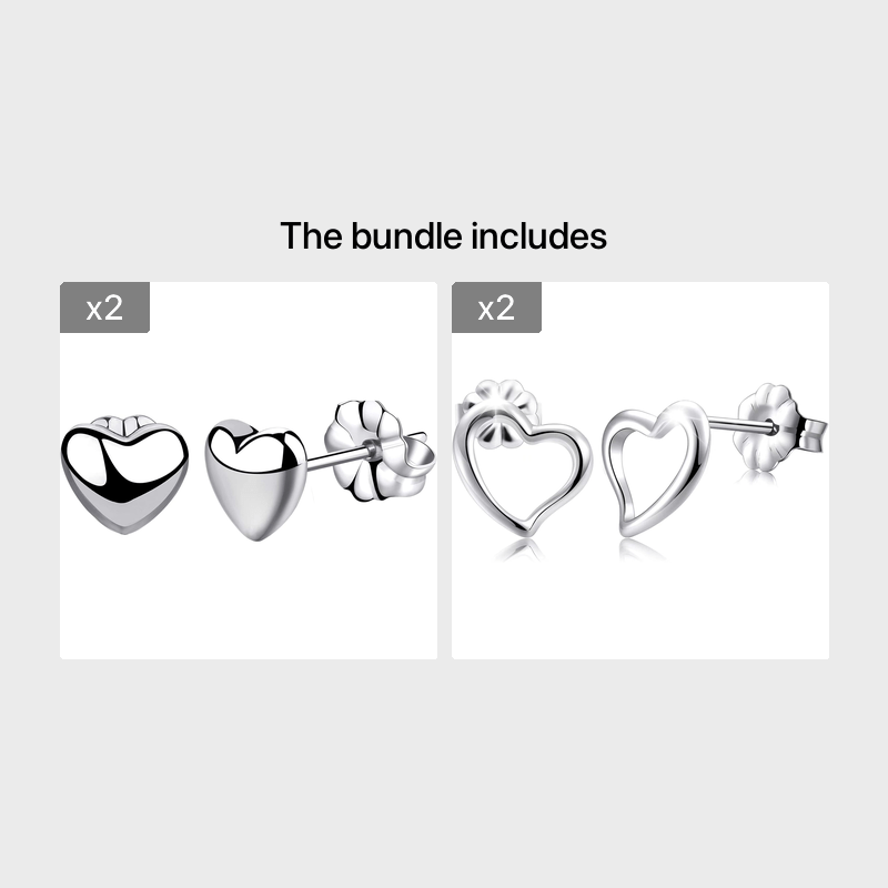 Titanium Round Heart Lightning Moon Earrings