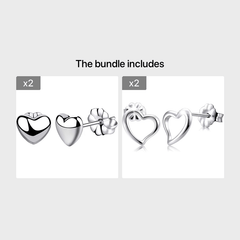 Titanium Round Heart Lightning Moon Earrings