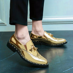 Men's Brogue Tassel Loafer Dress Shoes Wedding Party Office